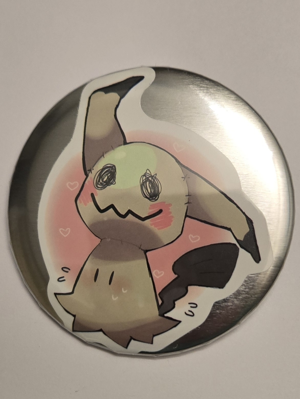 2/$10 Handmade Mimikyu 2.25” Pin Back Button